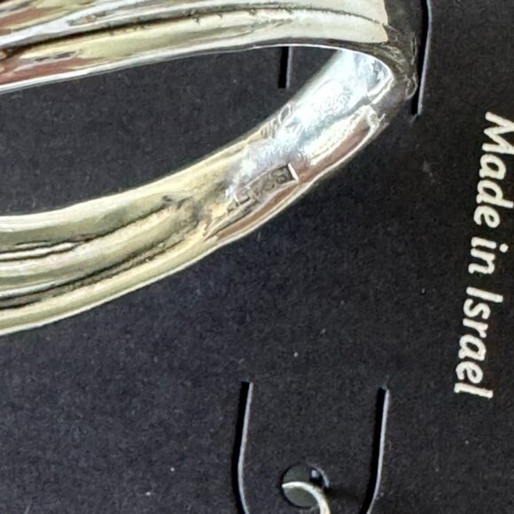 E&L Twist Sterling Silver Electroform Earrings Made in Israel 2 3/4 in long - Picture 13 of 15